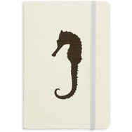 Dıythinker Hippocampus Marine Life Siyah Silüet Kumaş Sert Kapak A5 Defter