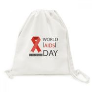 Dıythinker Hiv 1 Aralık Dünya Yardım Günü Kırmızı Kurdele Kanvas İpli Sırt Çantası