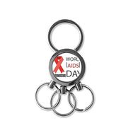 Dıythinker Hiv Farkındalığı 1 Aralık Dünya Yardımı Günü Dayanaklık Kırmızı Şerit Sembol Metal Anahtarlık