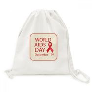 Dıythinker Hiv Kırmızı Kurdele 1 Aralık Yardım Günü Kanvas İpli Sırt Çantası