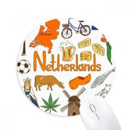 Dıythinker Hollanda Landscap Hayvanlar Ulusal Bayrak Baskılı Yuvarlak Kaymaz Kauçuk Mouse Pad