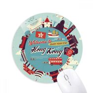 Dıythinker Hong Kong Çemberi Ünlü Yerler Baskılı Yuvarlak Kaymaz Kauçuk Mouse Pad