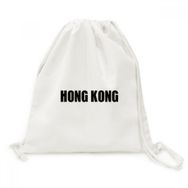 Dıythinker Hong Kong Çin Şehir Adı Kanvas İpli Sırt Çantası