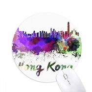 Dıythinker Hong Kong Çin Şehir Suluboya Baskılı Yuvarlak Kaymaz Kauçuk Mouse Pad