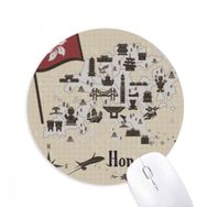 Dıythinker Hong Kong Çin Tarzı Ziyaret Baskılı Yuvarlak Kaymaz Kauçuk Mouse Pad