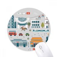 Dıythinker Hong Kong Değerli Ziyaretçi Şeyler Baskılı Yuvarlak Kaymaz Kauçuk Mouse Pad