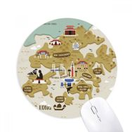 Dıythinker Hong Kong Geleneksel Haritası Çin Baskılı Yuvarlak Kaymaz Kauçuk Mouse Pad