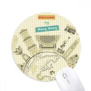 Dıythinker Hong Kong Geleneksel Yer Çin Baskılı Yuvarlak Kaymaz Kauçuk Mouse Pad