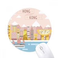 Dıythinker Hong Kong Geleneksel Ziyaret Limanı Baskılı Yuvarlak Kaymaz Kauçuk Mouse Pad