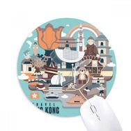 Dıythinker Hong Kong Gezi Ünlü Çin Baskılı Yuvarlak Kaymaz Kauçuk Mouse Pad