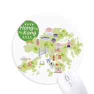 Dıythinker Hong Kong Haritası Gezegenler Çin Baskılı Yuvarlak Kaymaz Kauçuk Mouse Pad