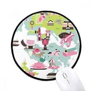 Dıythinker Hong Kong Haritası Ünlü Çin Yuvarlak Kaymaz Mouse Pad