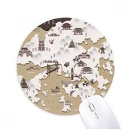 Dıythinker Hong Kong Konum Haritası Çin Baskılı Yuvarlak Kaymaz Kauçuk Mouse Pad