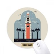 Dıythinker Hong Kong Saat Kulesi Baskılı Yuvarlak Kaymaz Kauçuk Mouse Pad