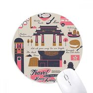 Dıythinker Hong Kong Seyahat Çin Ünlü Baskılı Yuvarlak Kaymaz Kauçuk Mouse Pad