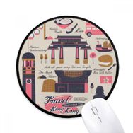 Dıythinker Hong Kong Seyahat Çin Ünlü Yuvarlak Kaymaz Mouse Pad