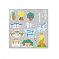 Dıythinker Hong Kong Turist Cazibe Çin Seramik 10x10 cm Seramik Karo