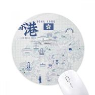 Dıythinker Hong Kong Ünlü Noktalar Çin Baskılı Yuvarlak Kaymaz Kauçuk Mouse Pad