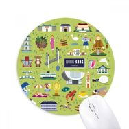 Dıythinker Hong Kong Ünlü Yerler Çin Baskılı Yuvarlak Kaymaz Kauçuk Mouse Pad