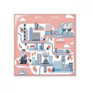 Dıythinker Hong Kong Ünlü Yerler Seramik 10x10 cm Seramik Karo
