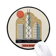 Dıythinker Hong Kong Victoria Limanı Yuvarlak Kaymaz Mouse Pad