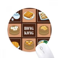 Dıythinker Hong Kong Yerel Gıda Çin Baskılı Yuvarlak Kaymaz Kauçuk Mouse Pad
