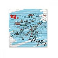 Dıythinker Hong Kong Yerel Haritası Seramik 10x10 cm Seramik Karo
