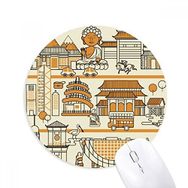Dıythinker Hong Kong Yerel Stil Ziyareti Çin Baskılı Yuvarlak Kaymaz Kauçuk Mouse Pad
