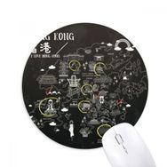Dıythinker Hong Kong Ziyaret Kontrol Noktası Baskılı Yuvarlak Kaymaz Kauçuk Mouse Pad