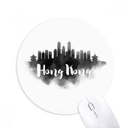 Dıythinker HongKong Çin Simgesi Mürekkep Şehir Boyama Baskılı Yuvarlak Kaymaz Kauçuk Mouse Pad