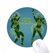 Dıythinker Hula Silüeti Brezilya Brezilya Kültürel Baskılı Yuvarlak Kaymaz Kauçuk Mouse Pad