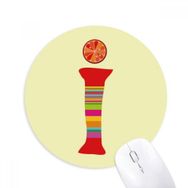 Dıythinker I Alphabet Turuncu Meyve Sevimli Desen Baskılı Yuvarlak Kaymaz Kauçuk Mouse Pad