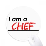 Dıythinker I Am A Chef Baskılı Yuvarlak Kaymaz Kauçuk Mouse Pad