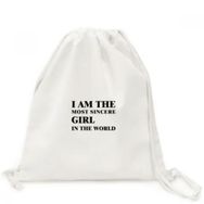 DIYThinker I Am The Sincere Girl Tuval İpli Sırt Çantası