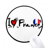 Dıythinker I Love Fransa Dünya Bayrağı Kalp Yuvarlak Kaymaz Mouse Pad