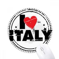 Dıythinker I Love Italy Kelime Aşk Kalp Baskılı Yuvarlak Damga Baskılı Yuvarlak Kaymaz Kauçuk Mouse Pad