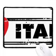 Dıythinker I Love İtalya Kelime Aşk Kalp Illüstrasyon Kaymaz Mouse Pad