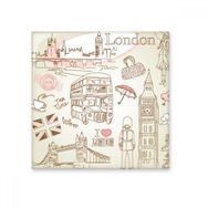 Dıythinker I Love London Britain Big Ben Otobüs 15x15 cm Seramik Karo