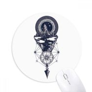 Dıythinker Iceberg Compass Yıldızlar Sanat Desen Baskılı Yuvarlak Kaymaz Kauçuk Mouse Pad