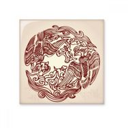 Dıythinker İki Çin Phoenix Hayvan Daire Portre 20x20 cm Seramik Karo