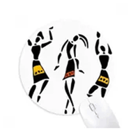 Dıythinker İlkel Afrika Aborijin Siyah Totemler Dans Yuvarlak Kaymaz Kauçuk Mouse Pad