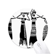 Dıythinker İlkel Afrika Elbiseleri Aborijin Siyah Totemler Yuvarlak Kaymaz Kauçuk Mouse Pad