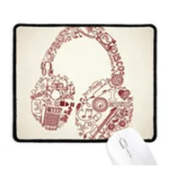 Dıythinker İllüstrasyon Müzik Kulaklık Deseni Kaymaz Mouse Pad