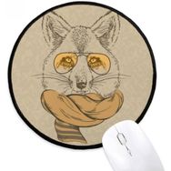 Dıythinker İngiliz Tarzı Hayvan Nazik Kurt Ve Eşarp Hayvan Yuvarlak Kaymaz Mouse Pad