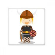 Dıythinker İsveç Viking Karikatür Seramik 10x10 cm Seramik Karo