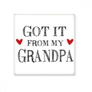 Dıythinker it From My Grandpa Grandchildren Grandfather Hediye Seramik Bisque Fayans Dekorasyon 10x10 cm Seramik Karo