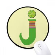Dıythinker J Alfabe Turuncu Meyve Sevimli Desen Yuvarlak Kaymaz Mouse Pad