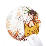 Dıythinker JapanFan Yaprakları Elle Süslenmiş Baskılı Yuvarlak Kaymaz Kauçuk Mouse Pad