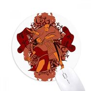 Dıythinker Japon Afişleri Japon Desenli Baskılı Yuvarlak Kaymaz Kauçuk Mouse Pad