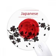 Dıythinker Japon Dalı Sakura Fırça Boyama Baskılı Yuvarlak Kaymaz Kauçuk Mouse Pad